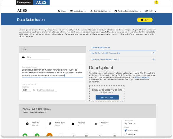Redesigned data submission with collapsible field groups